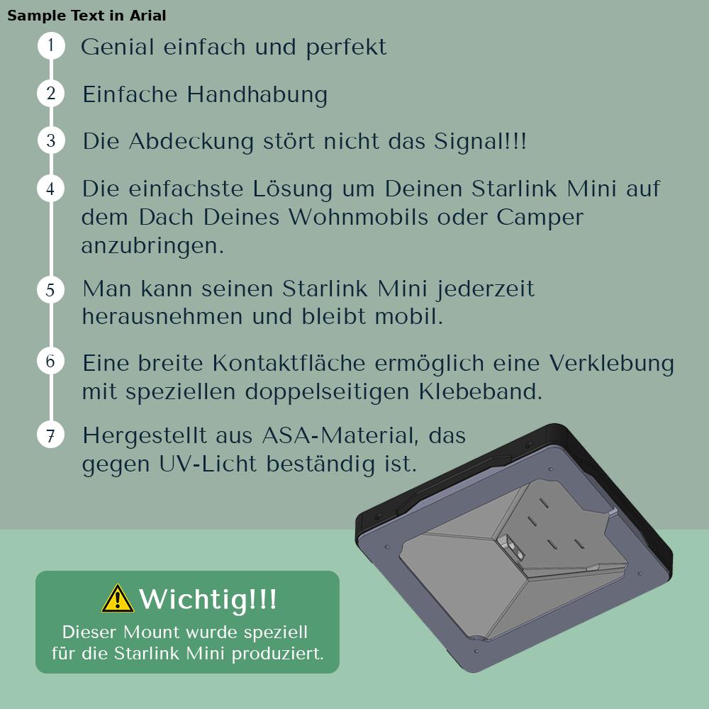 Starlink Mini Halterung für Wohnmobil Dach & Camper Van