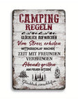 Blechschild Campingregeln Glücklich aufwachen