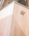 Camp & Relax & Smile Holz Schriftzug Kirschbaumholz Selbstklebend