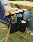 Camping Stuhlarmlehnen Organizer mit Taschen am Stuhl hängend
