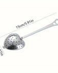 Edelstahl Herzförmiger Tee-Sieb mit langem Griff-4