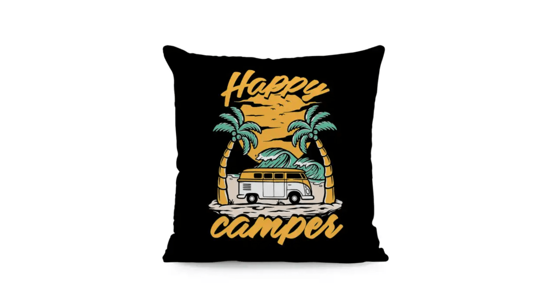 Happy camper pillow cover hotsell