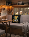 Happy Camper Schwarz Kissenbezug - Camper Van Wohnmobil Dekor Shop | Inselcamper