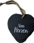 Schieferplatte Herz mit Spruch: "Von Herzen" Deko Geschenk