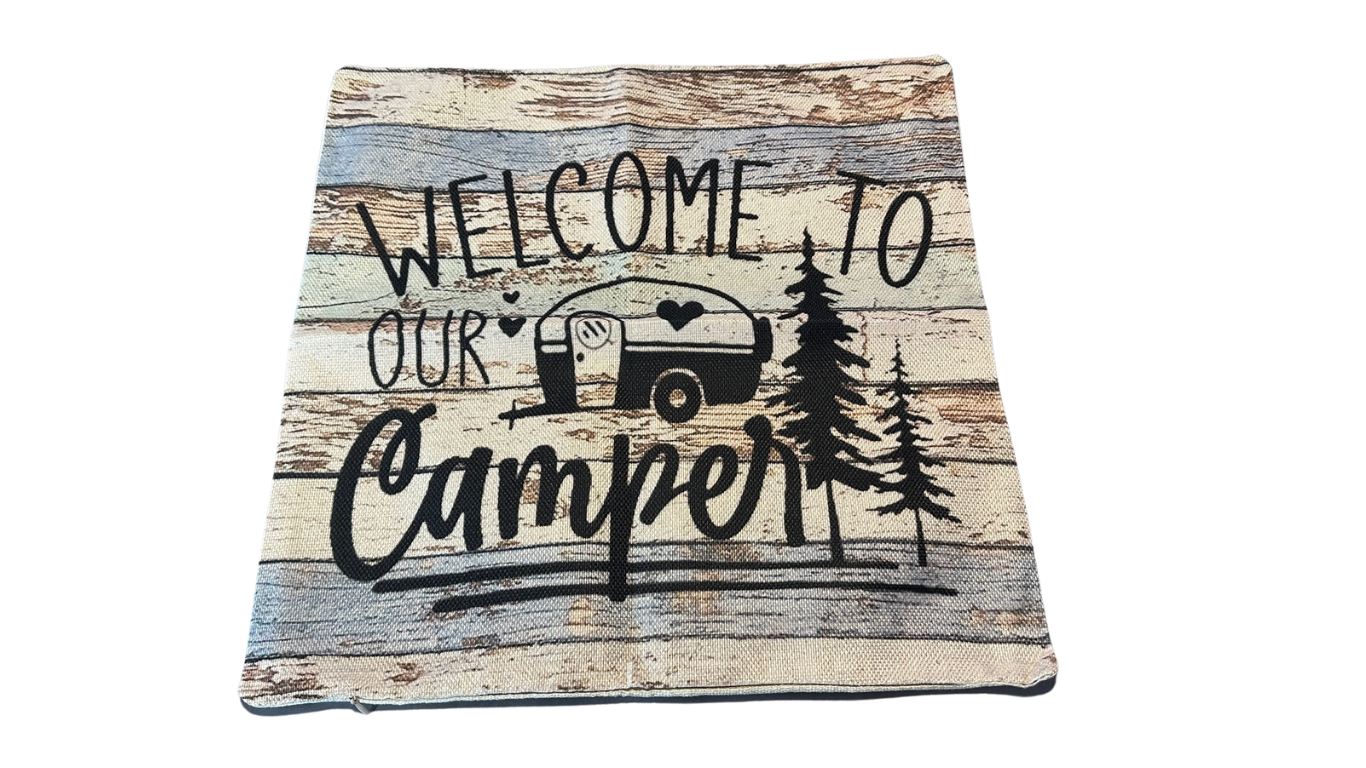 KISSENBEZUG Wohnmobil DEKO: Welcome to our Camper