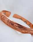Magnetschmuck Kupfer Armreif mit Rosenmotiv
