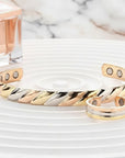 Kupferschmuck Armband & Ring Set mit Magneten dreifarbig