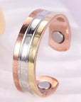 Kupferschmuck Ring mit Magneten dreifarbig unisex, verstellbar