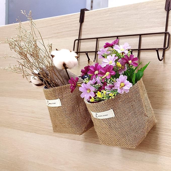 Leinen Hängetasche Beutel, Aufbewahrungstasche für Camper hängend mit Blumen