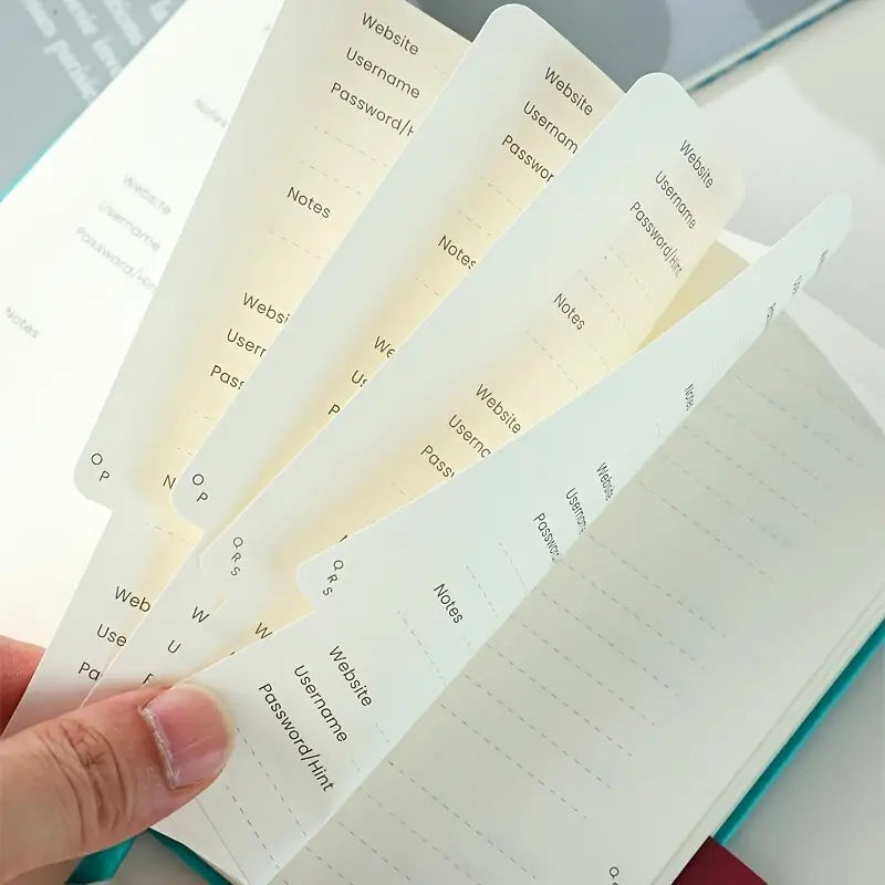 Logbuch, Passwortbuch mit Register A-Z Passwort Notizbuch A5 Ansicht der Seiten