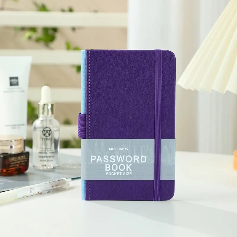 Logbuch, Passwortbuch mit Register A-Z Passwort Notizbuch A5 in Lila