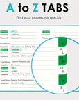 Logbuch, Passwortbuch mit Register A-Z Passwort Notizbuch A5 Registerkarten