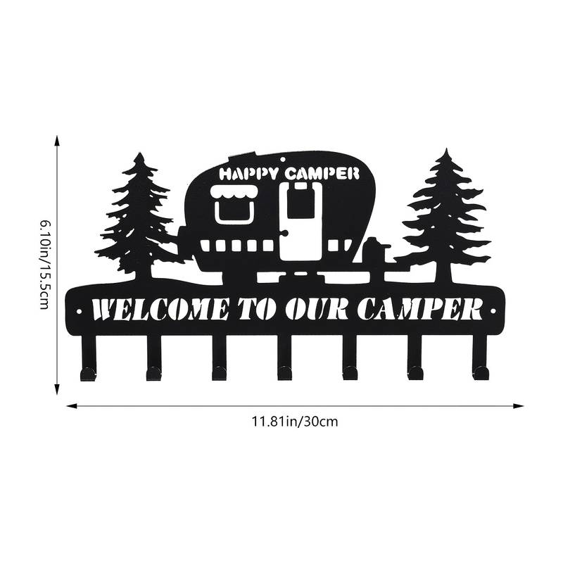Wohnmobil Schlüsselhalter: Happy Camper aus Metall -schönes Geschenk für Camper
