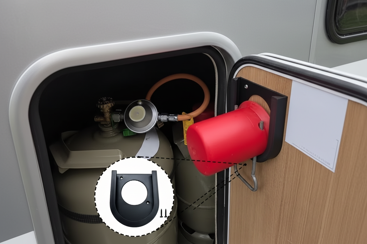 Gaskappenhalter für Wohnmobil, Camping & Gasgrill