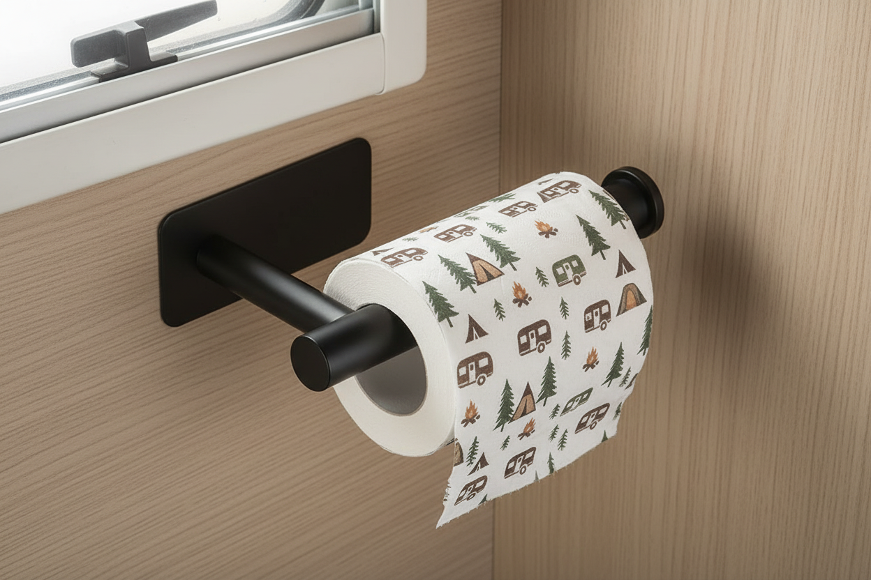 Ohne Bohren, Toilettenpapier Halterung in schwarz