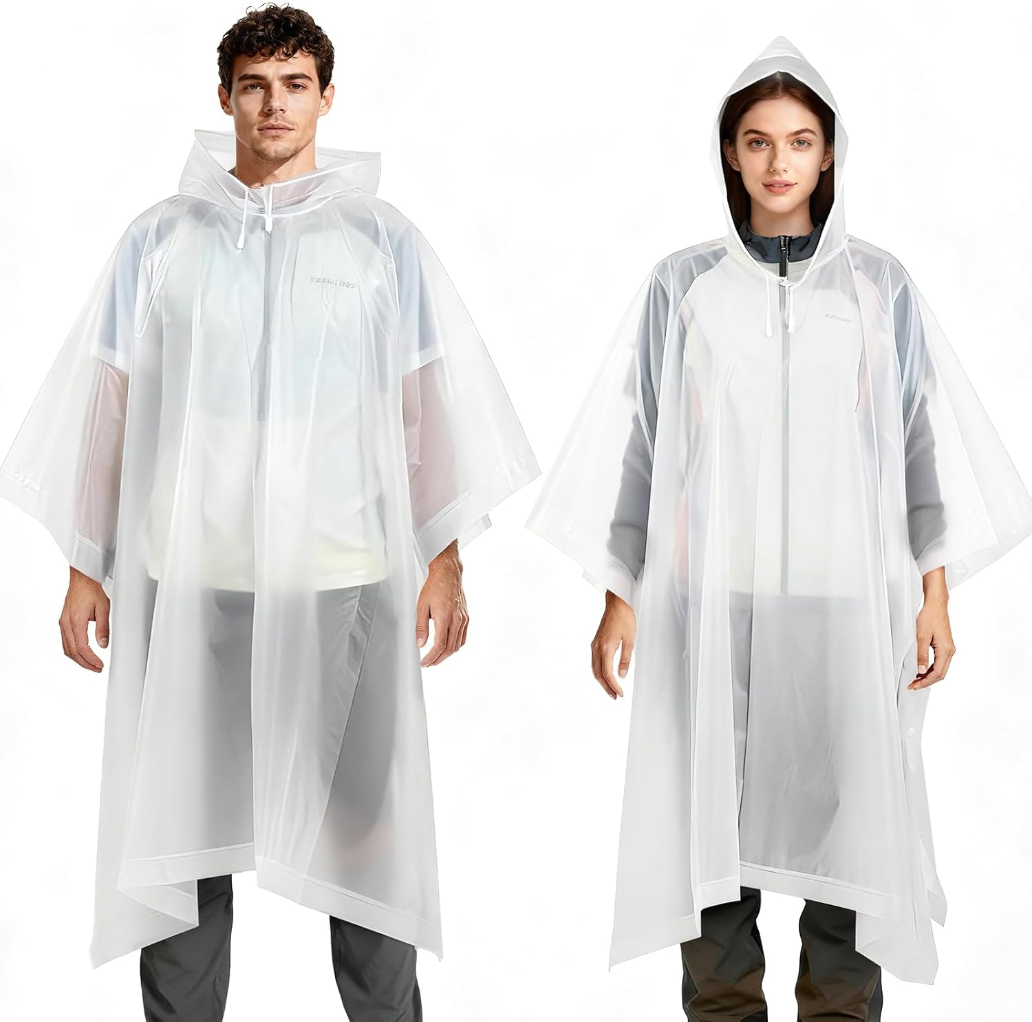 Aolegoo 2er-Set wiederverwendbare EVA-Regenponchos Unisex fürs Camping und Wandern