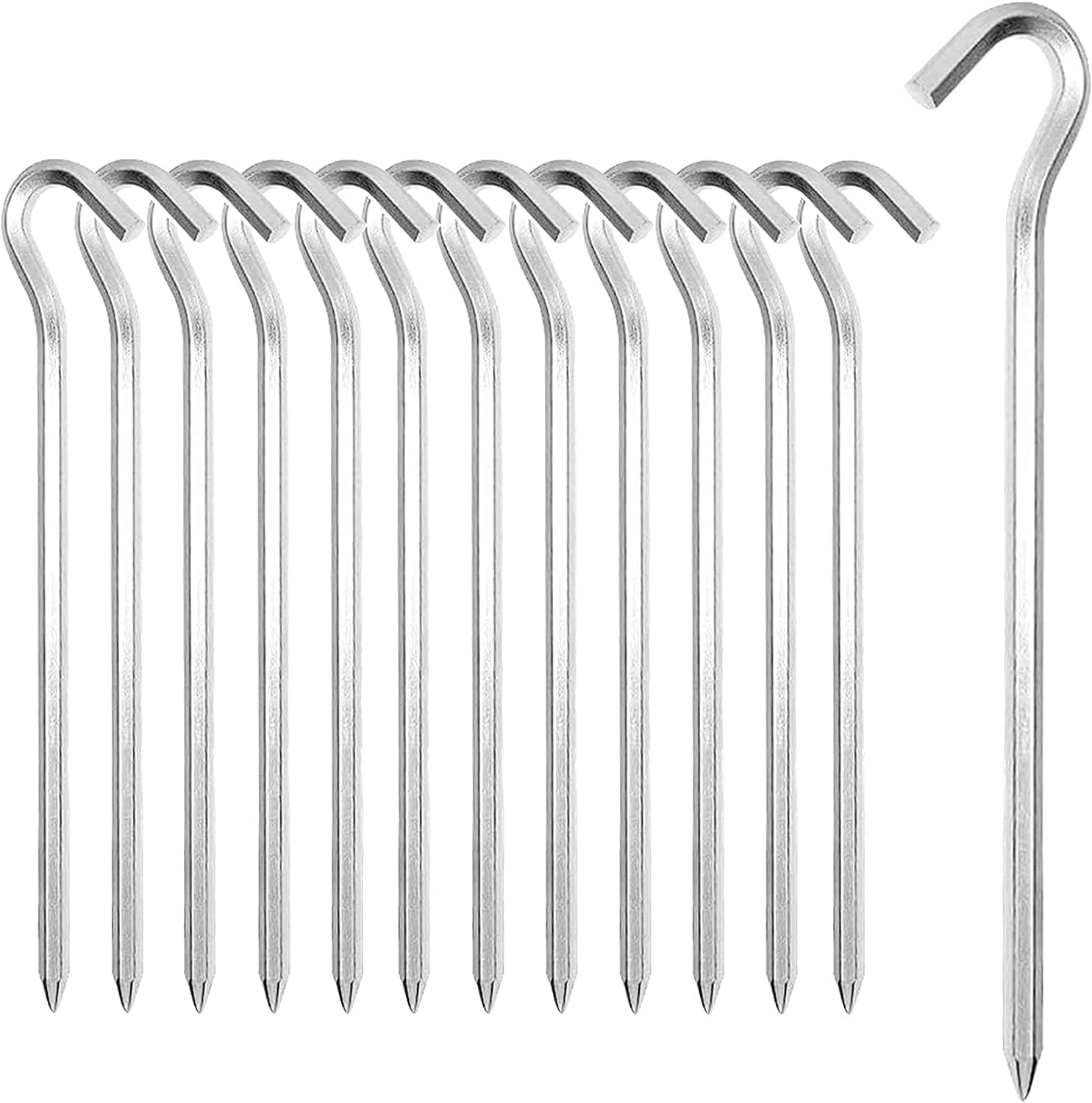 DN DENNOV Zeltheringe 18cm aus Aluminium, Heavy-Duty Erdnägel für harte Böden beim Camping