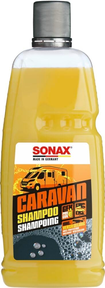 SONAX CARAVAN Shampoo 1 Liter Reinigungskonzentrat mit Wachsanteilen für Wohnmobil Wohnwagen und Bus
