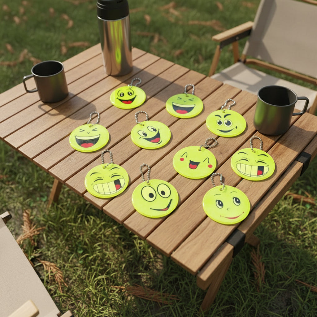 3er Set Anhänger, reflektierender Smiles Anhänger