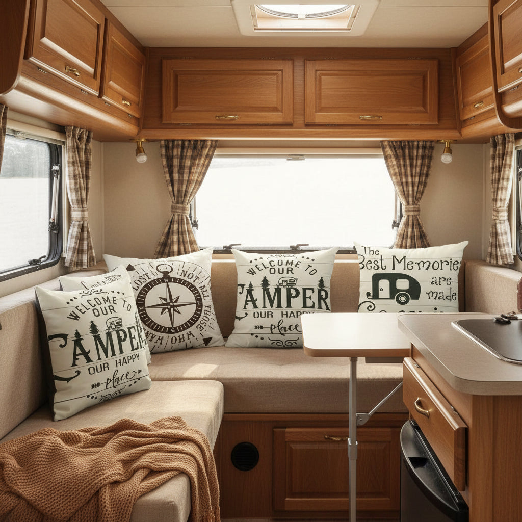 4x Kissenbezüge Wohnmobil Camping