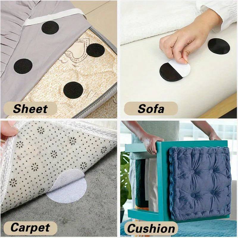 Antirutsch Klebepads mit Klett für Teppiche und Matten 10 Stück