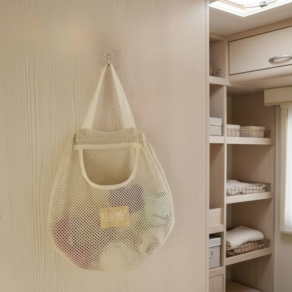 Aufbewahrungstasche - Organizer für Obst, Gemüse, Plastiktüten, Einkaufstaschen, Unterwäsche an Wand