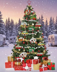 2D 8-teiliger Wohnmobil-Weihnachtsbaumschmuck Am Christbaum 