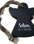 Schieferschild Engel mit Spruch: "Schön, DASS ES DICH GIBT" Deko Geschenk