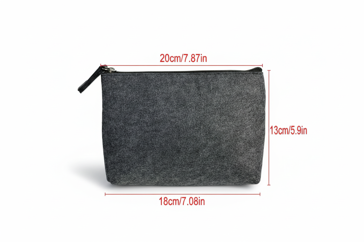 Kosmetiktasche aus Filz Maße
