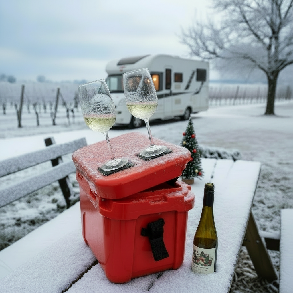 gelmags® Nano-Gel-Untersetzer 2.0 (eckig) schwarz auf Kühlbox