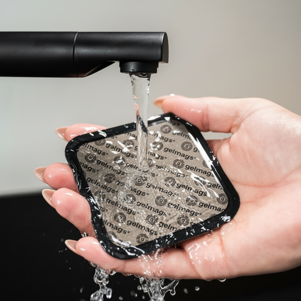 gelmags® Nano-Gel-Untersetzer 2.0 (eckig) schwarz unter Wasser