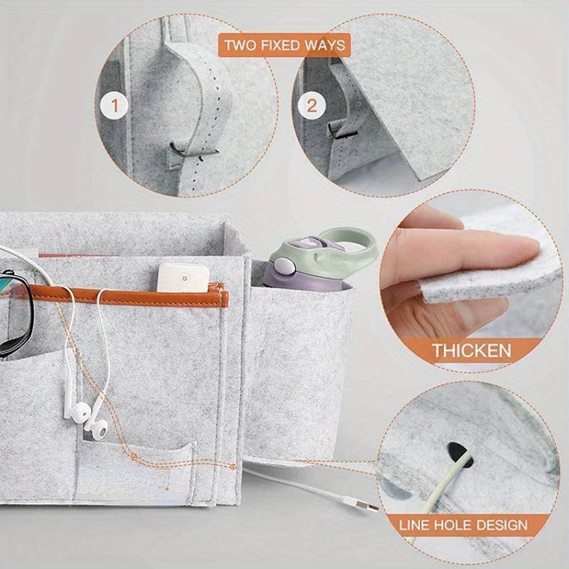 Hängetasche Organizer aus Filz/ Hängeaufbewahrung für Handy, iPad, Brille, Buch-1