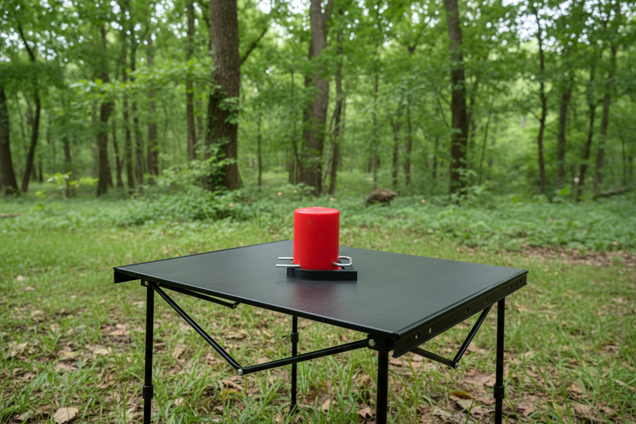 Gaskappenhalter für Camper auf Tisch