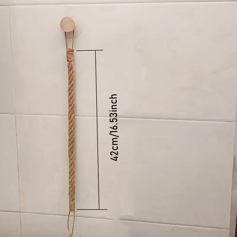 Hanfseil Toilettenpapierhalter, selbstklebend, Massivholz Baumwollseil für´s Wohnmobil-1