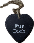 Schieferplatte Herz mit Spruch: "Für Dich" Deko Geschenk