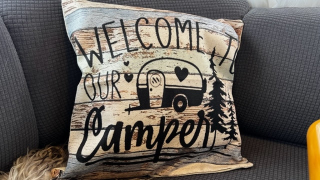 KISSENBEZUG Wohnmobil DEKO: Welcome to our Camper