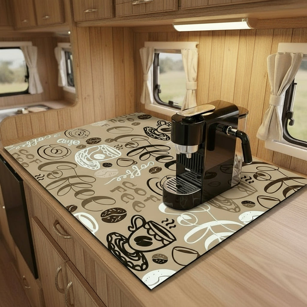 Abtropfmatte "Coffee" schnell trocknend fürs Wohnmobil