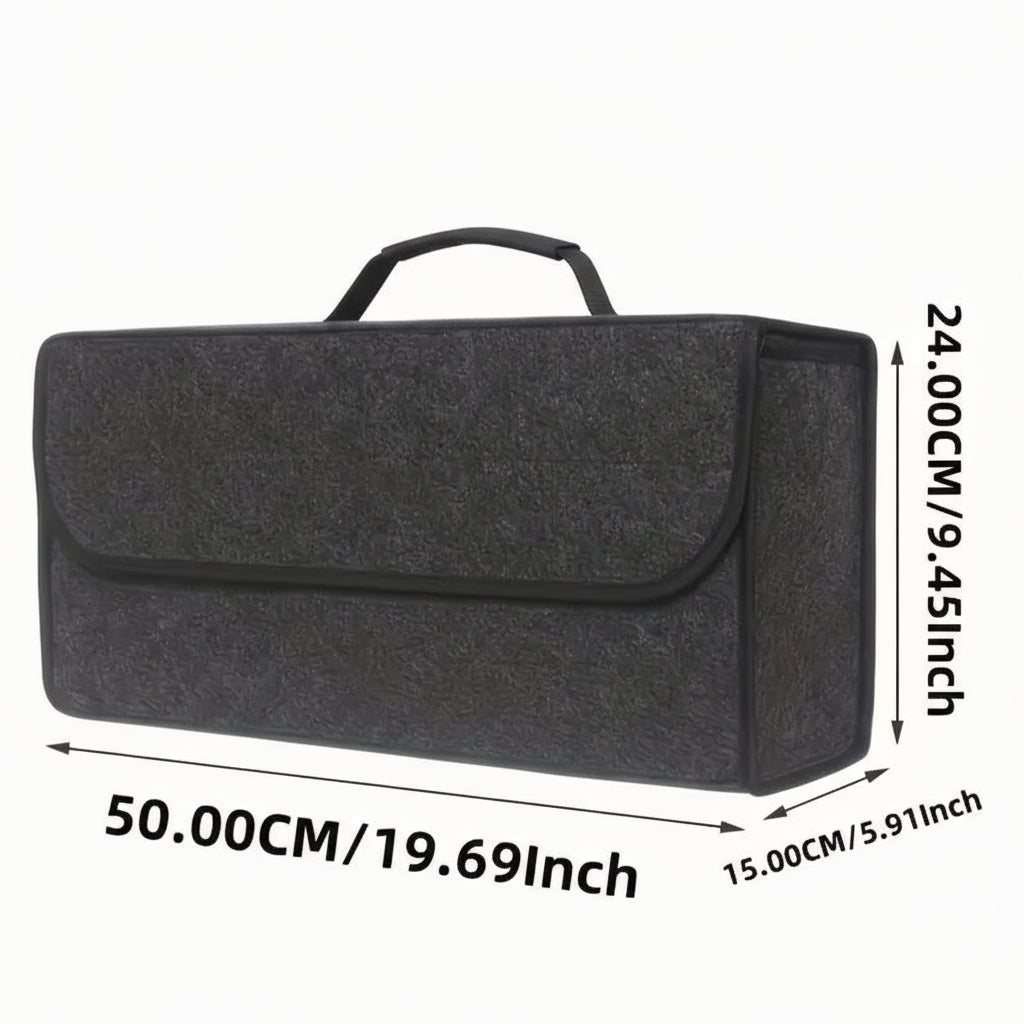 Filz Auto Organizer – Faltbare Tasche 50×15×24 cm Grau für Camper Maße