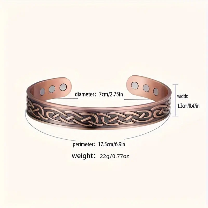Kupferschmuck Armreif mit Magneten  Wasserwellen für Herren-1