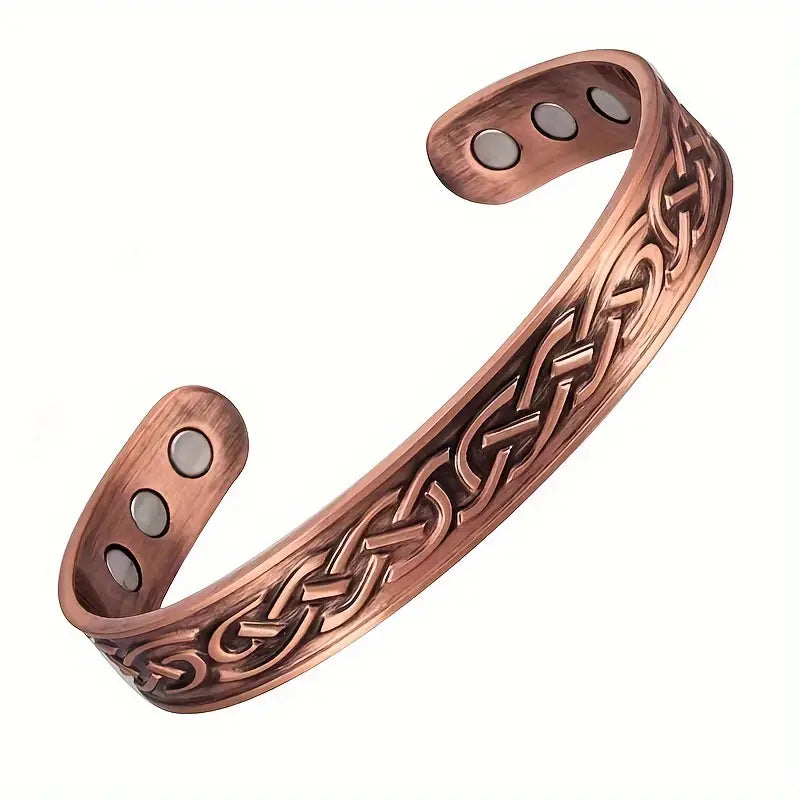 Kupferschmuck Armreif mit Magneten  Wasserwellen für Herren