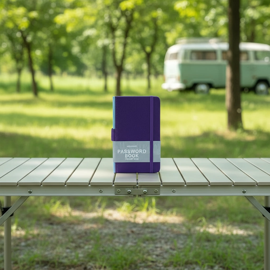 Logbuch, Passwortbuch mit Register A-Z Passwort Notizbuch A5 in Lila