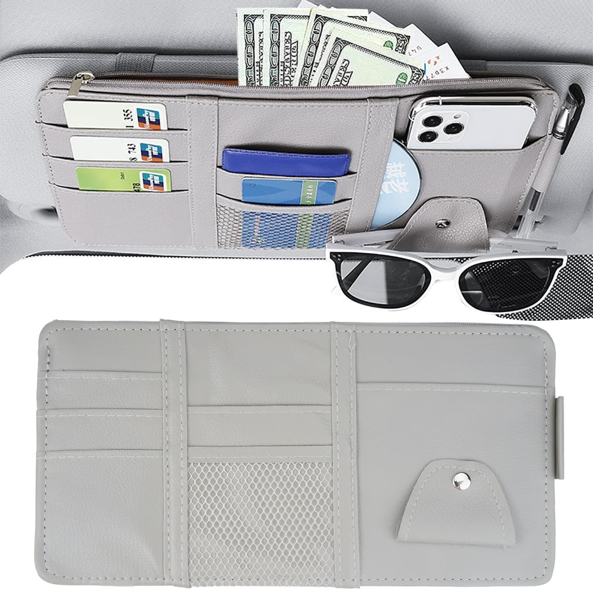 Organizer für Auto/Camper Sonnenblende , Sonnenbrille Halter,  Kartenhalter 