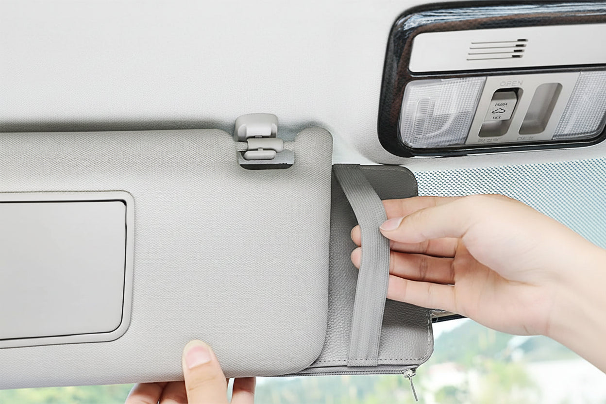 sonnenbrille im auto aufbewahren Organizer für Auto/Camper Sonnenblende, Sonnenbrillen Halter, Kartenha