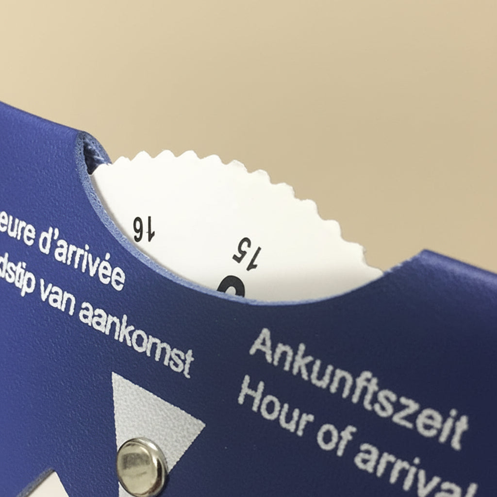 Parkscheibe PU Leder Detail