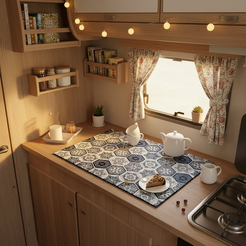 Abtropfmatte im Einsatz