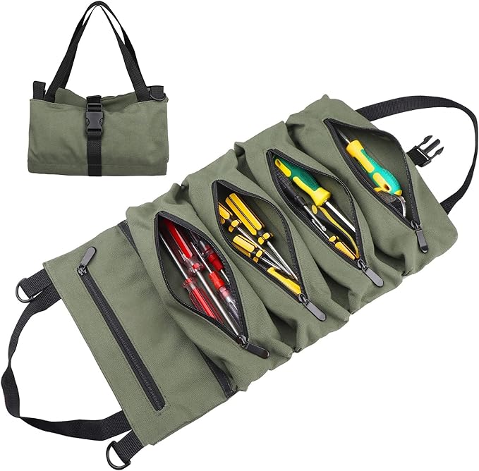 Aufrollbare Werkzeugtasche oliv