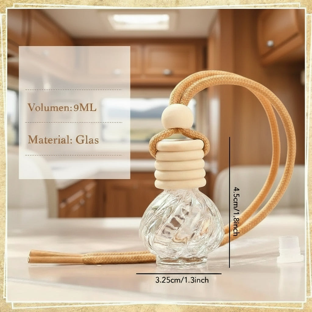 Wohnmobil Lufterfrischer Fläschchen "Twist" nachfüllbar zum Aufhängen Maße